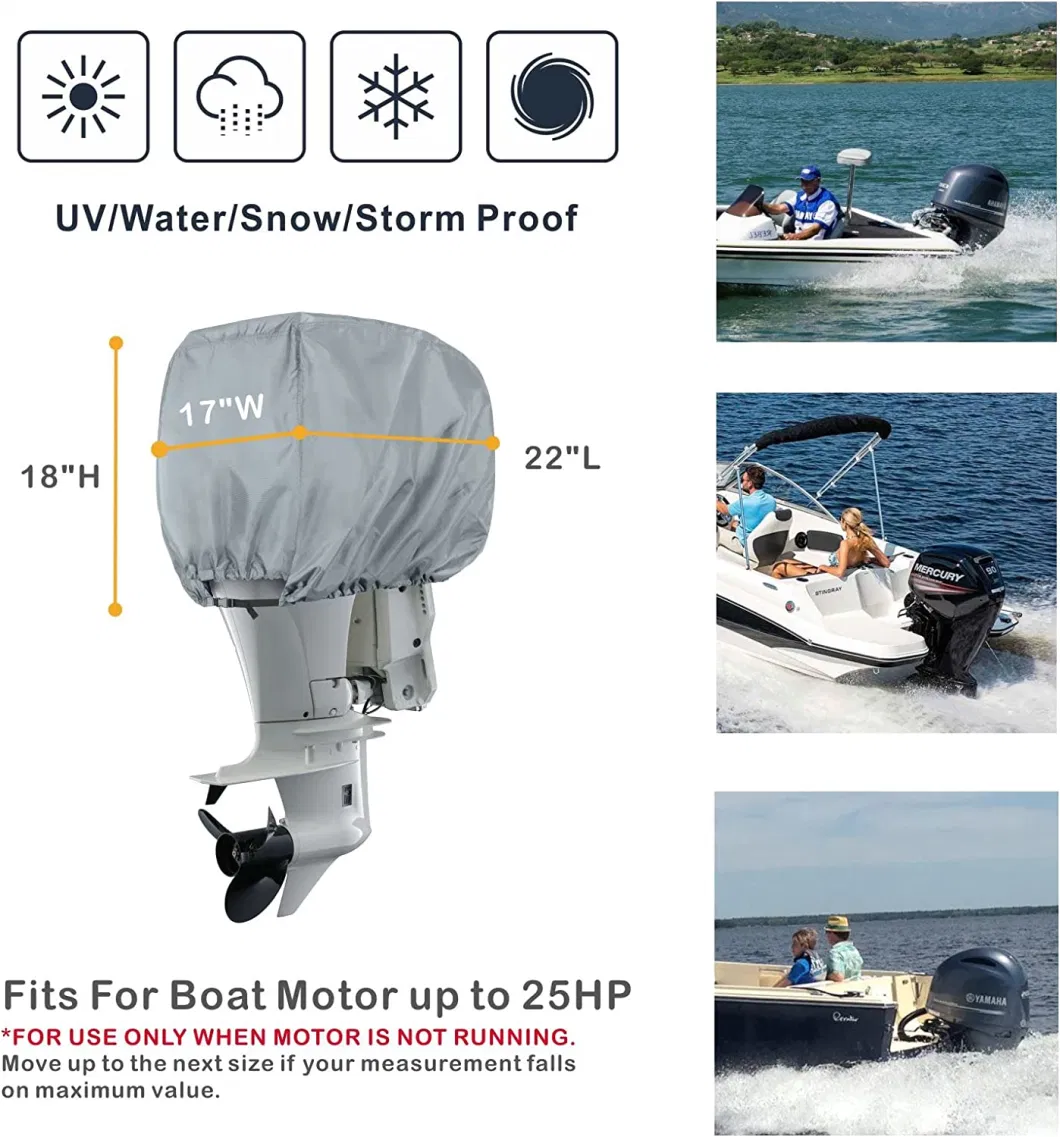 Outboard Motor Cover Fit for Motor up to 25 HP, Grey