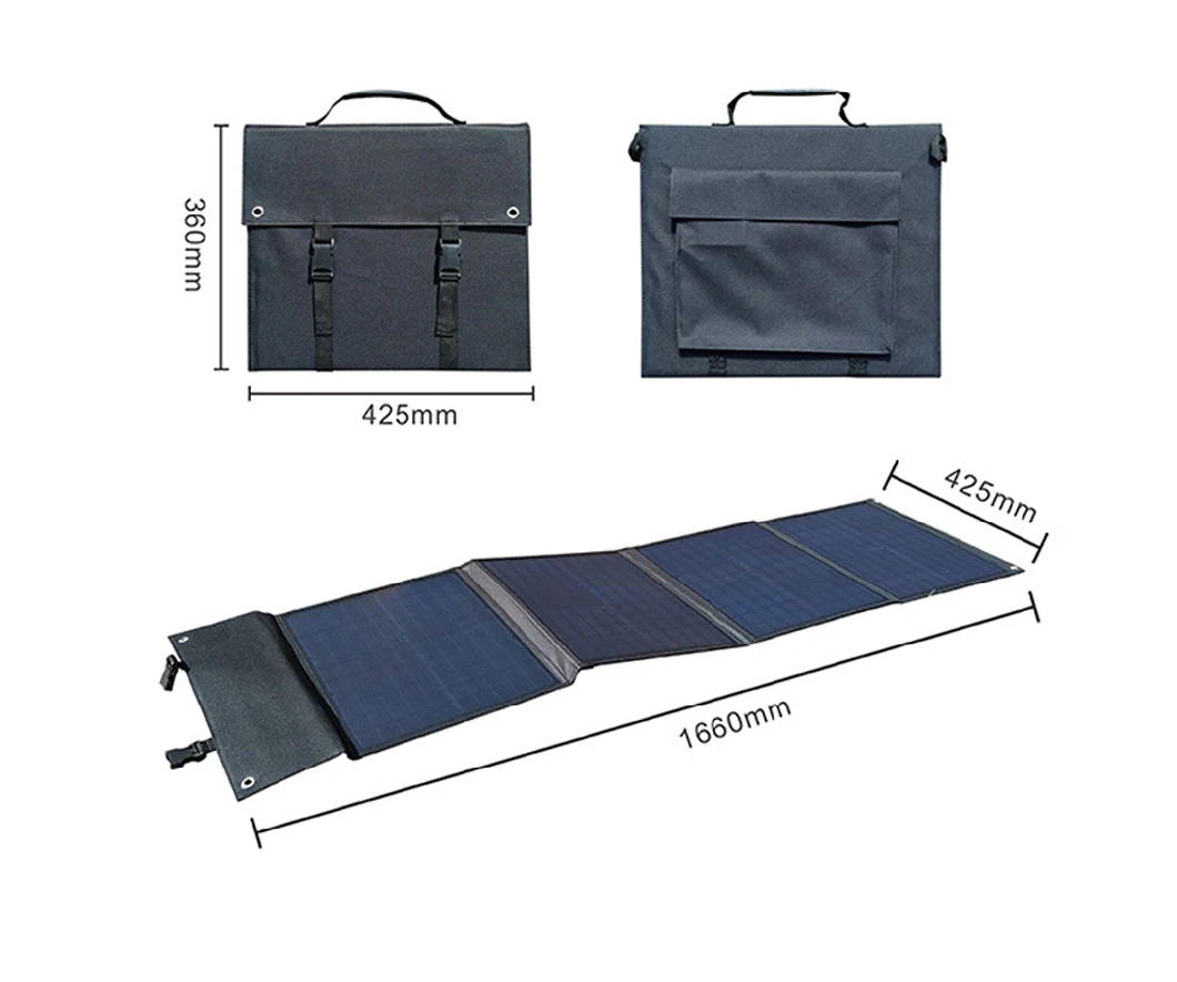 100W Foldable Portable Solar Charger with USB Output